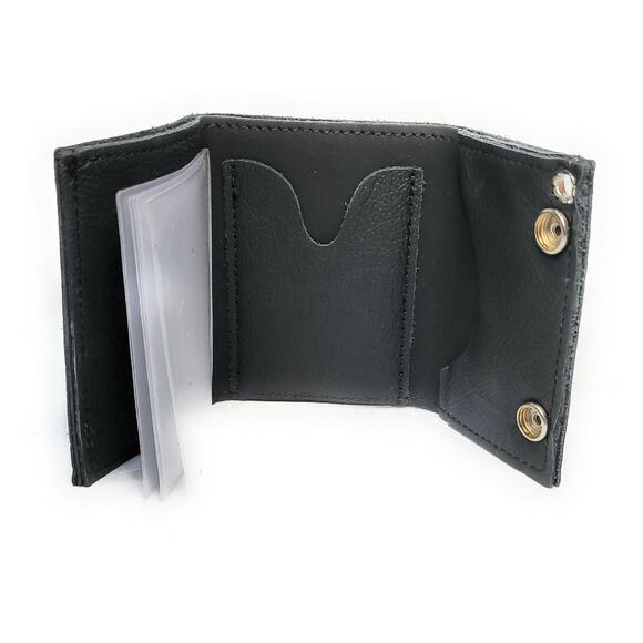 Mens Leather Trifold Wallet TEXAS LONE STAR LONGHORN Biker Chain NWT Made in USA - Picture 6 of 8